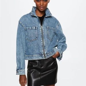 MANGO Zip-up denim jacket